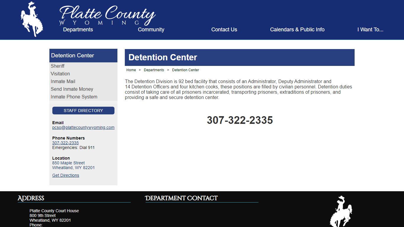 The Official Website of Platte County, Wyoming - Jail ...